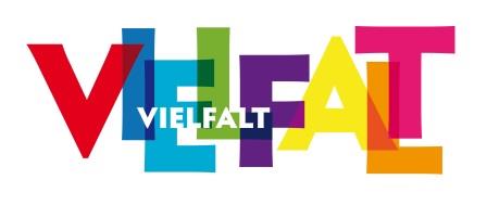 Bunte Buchstaben formen das Wort Vielfalt